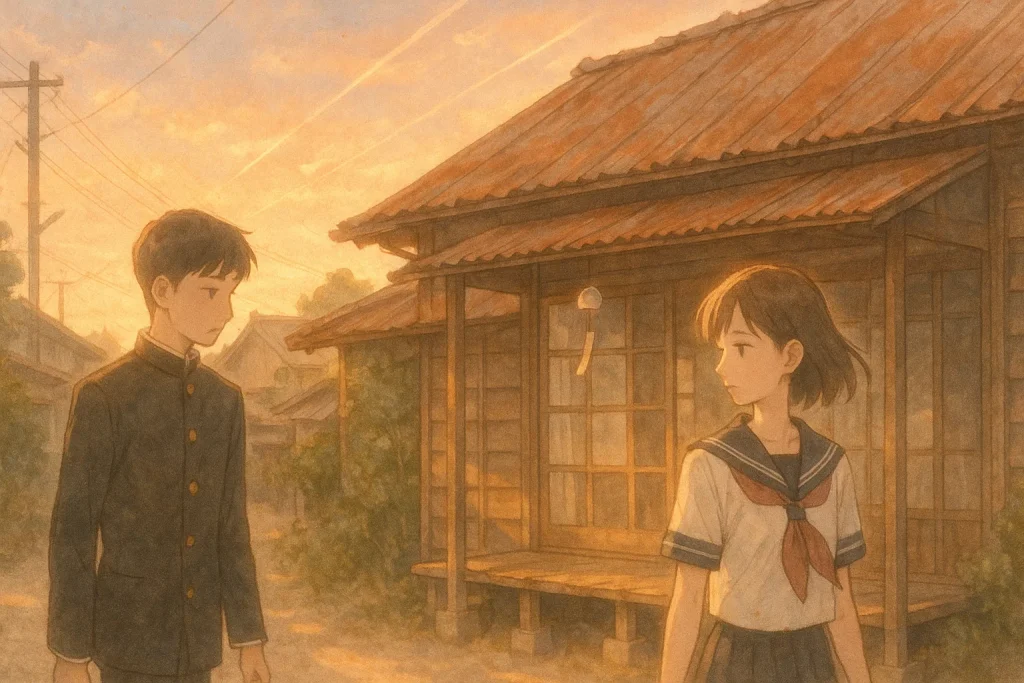 昭和レトロx2020年代風アニメの学生男女